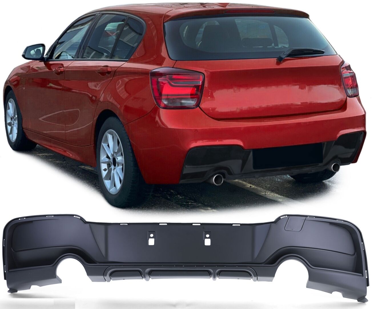 BMW 1 Serisi F20 MT Tampon Çift Çıkış Difüzör (2011-2015)