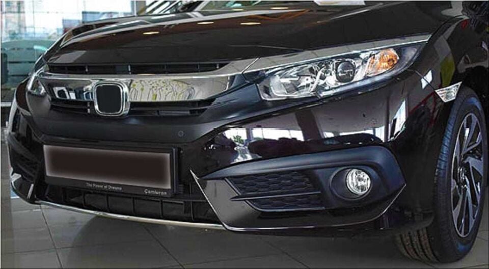 Honda Civic FC5 Makyajsız Kasa Ön Tampon Alt Çıtası Krom