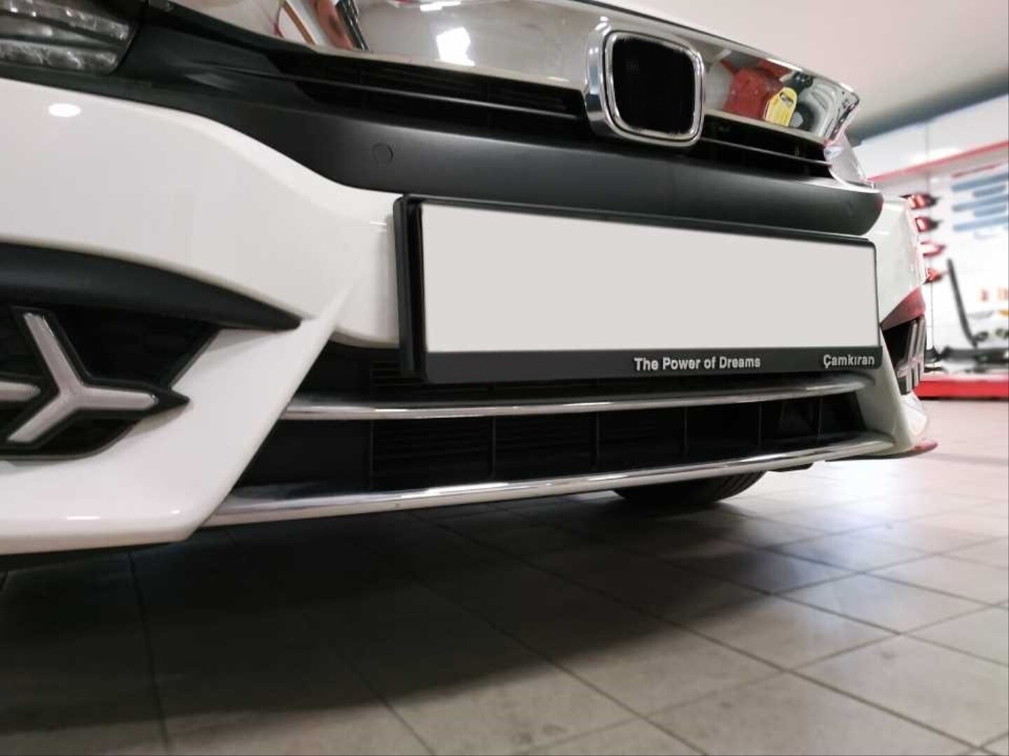 Honda Civic FC5 Makyajsız Kasa Ön Tampon Alt Çıtası Krom