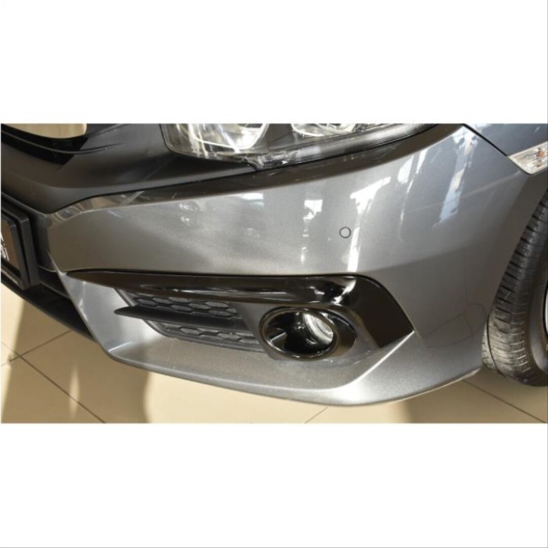 Honda Civic FC5 Makyajsız Kasa Sis Farı Kaşı Kırmızı Şeritli Piano Black