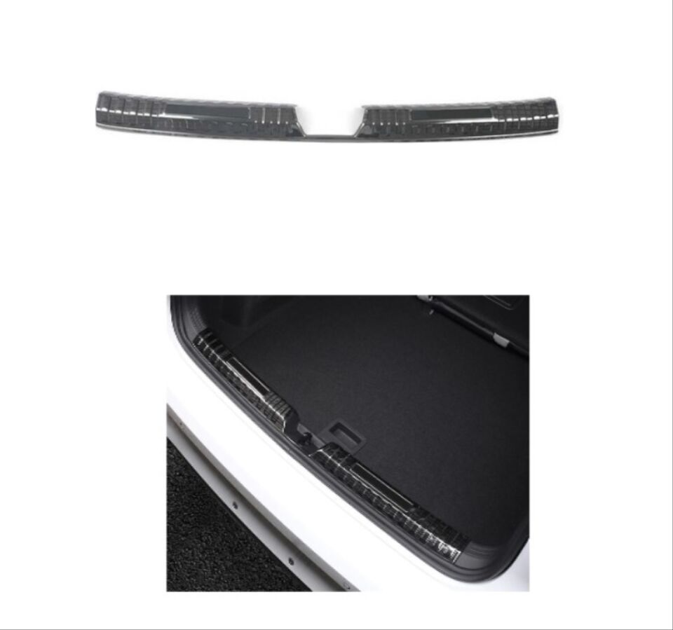 VW Golf 8 (MK8) Paslanmaz Çelik Arka Tampon Eşik Koruma Titanyum Siyah