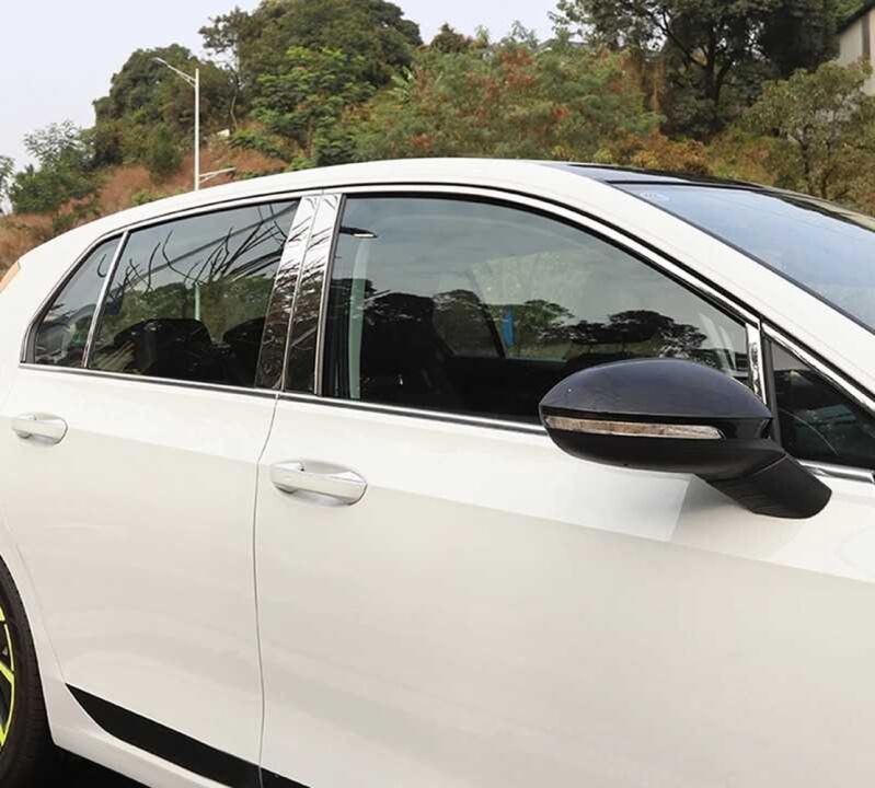 VW Golf 8 (MK8) Paslanmaz Çelik Cam Üst Çıta Seti Krom (6 Parça)