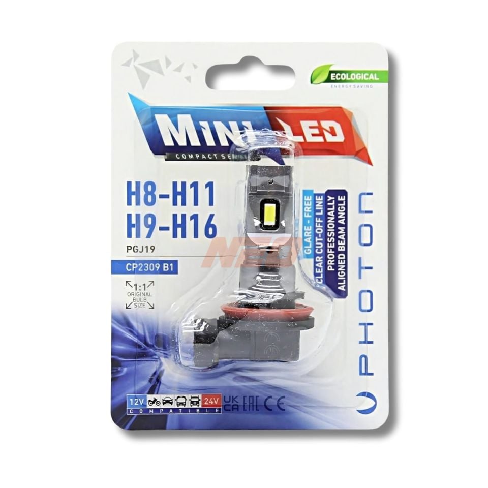 Photon Mini Compact H8 Beyaz LED Ampul Tekli Blister