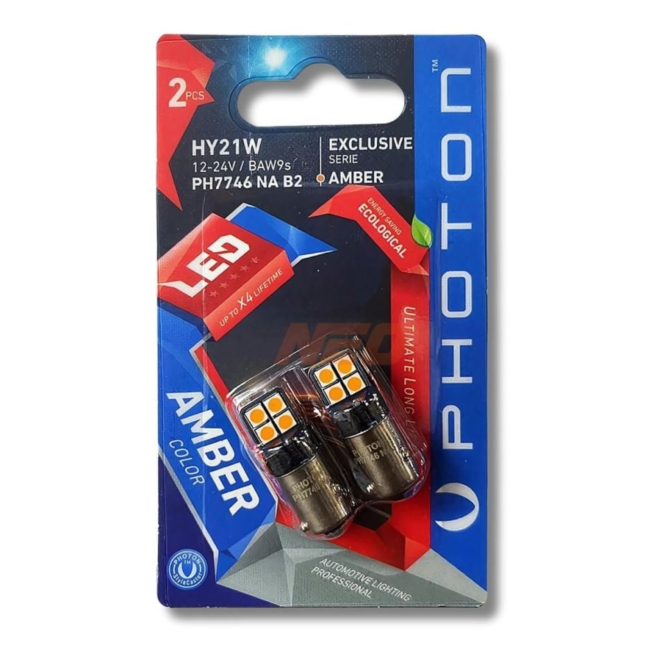 Photon Exclusive H21W Amber LED Sinyal Ampulü (2 Adet) - 12V/24V Canbus