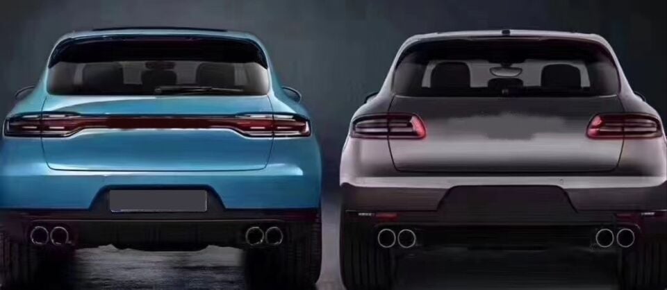 Porsche Macan 95B için Makyajlı Kasa Arka Dönüşüm Seti (Bagaj Kapağı ve Kırmızı Stop)