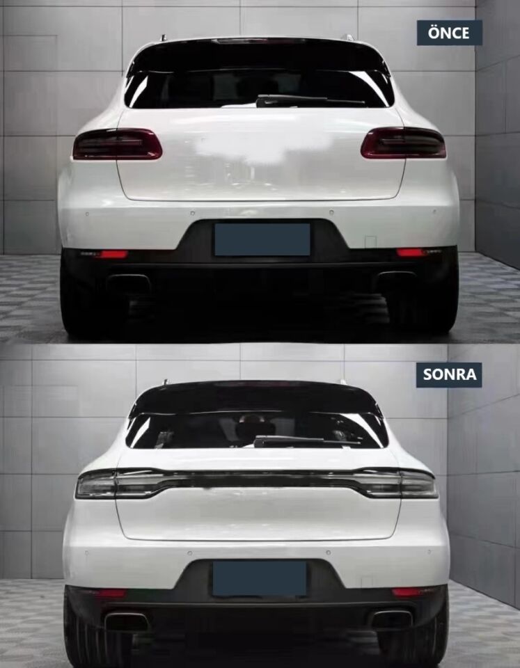 Porsche Macan 95B için Makyajlı Kasa Arka Dönüşüm Seti (Bagaj Kapağı ve Füme Stop)