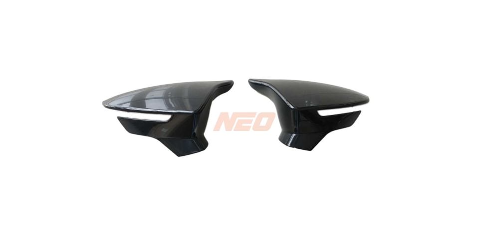 SEAT Ibiza/Leon/Arona Yarasa Stil Ayna Kapağı Seti Piano Black