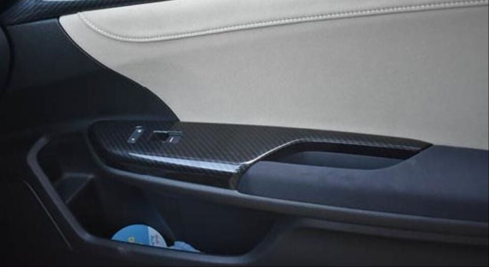 Honda Civic FC5 (16-21) Kapı Kolçak Düğme Çerçeve Seti Karbon Desen