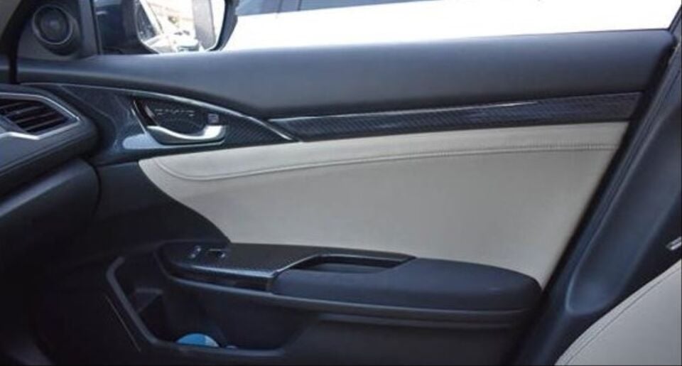 Honda Civic FC5 (16-21) Kapı Kolçak Düğme Çerçeve Seti Karbon Desen