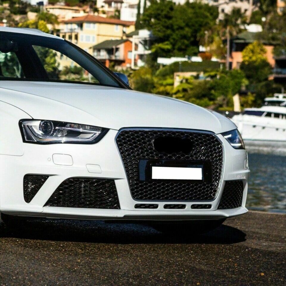 Audi A4 B8.5 (12-15) RS4 Petek Ön Panjur Piano Black