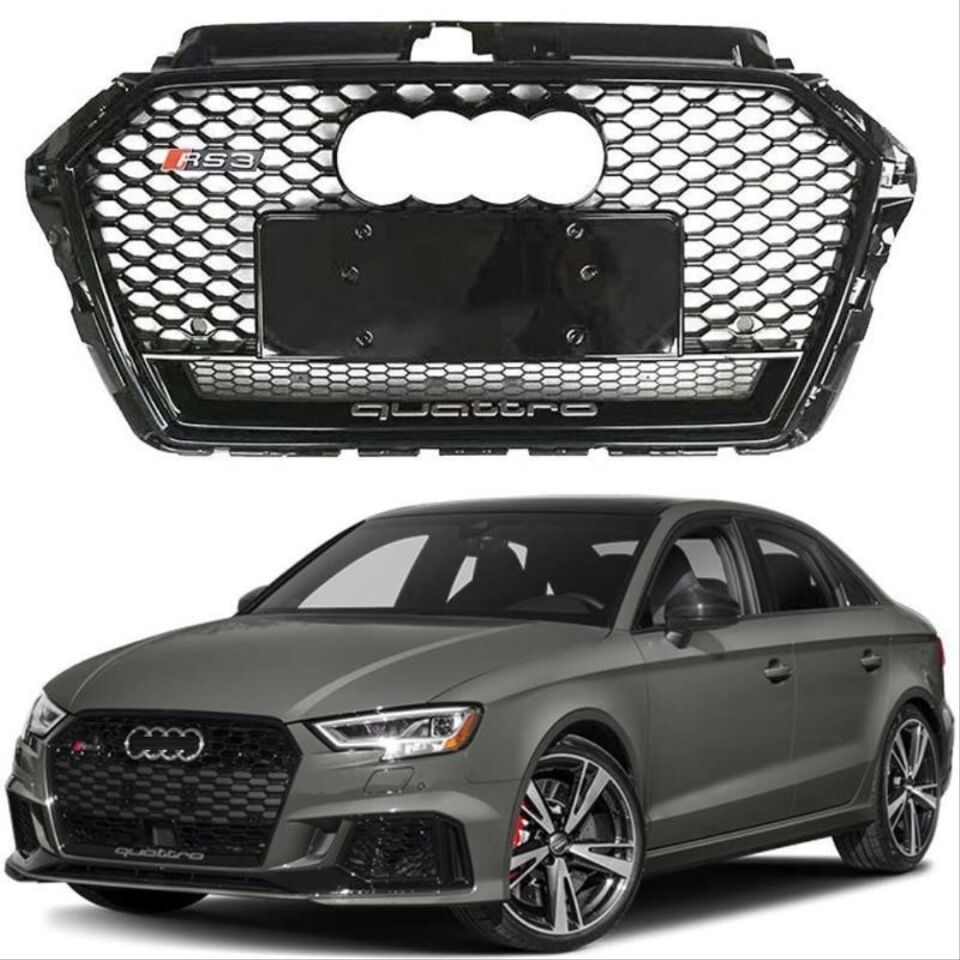 Audi A3 8V Makyajlı RS3 Petek Panjur Full Siyah Piano Black