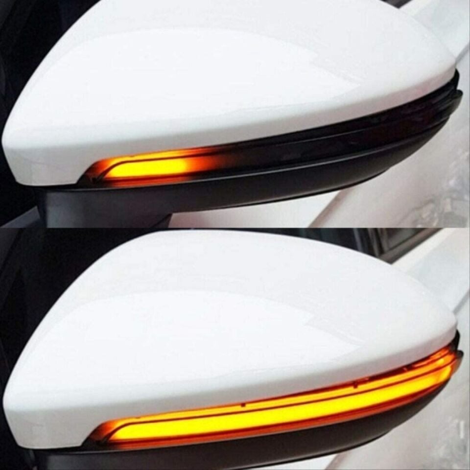 VW Golf 7 & 7.5 / Touran Uyumlu Kayar LED Ayna Sinyali Füme