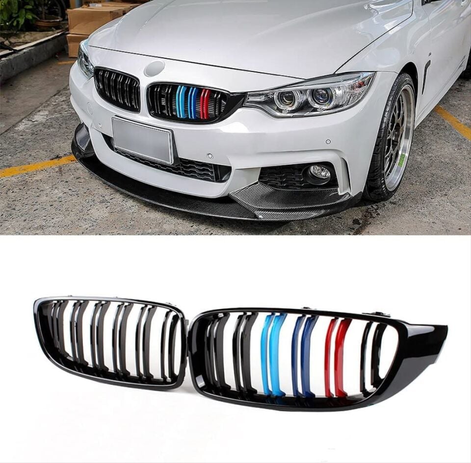 BMW 4 Serisi F32 M4 Çift Çizgi Panjur Böbrek - M Renk (2013-2019)