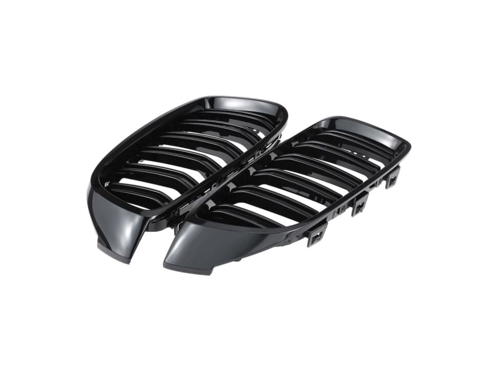 BMW 4 Serisi F32 M4 Çift Çizgi Panjur Böbrek - Piano Black (2013-2019)