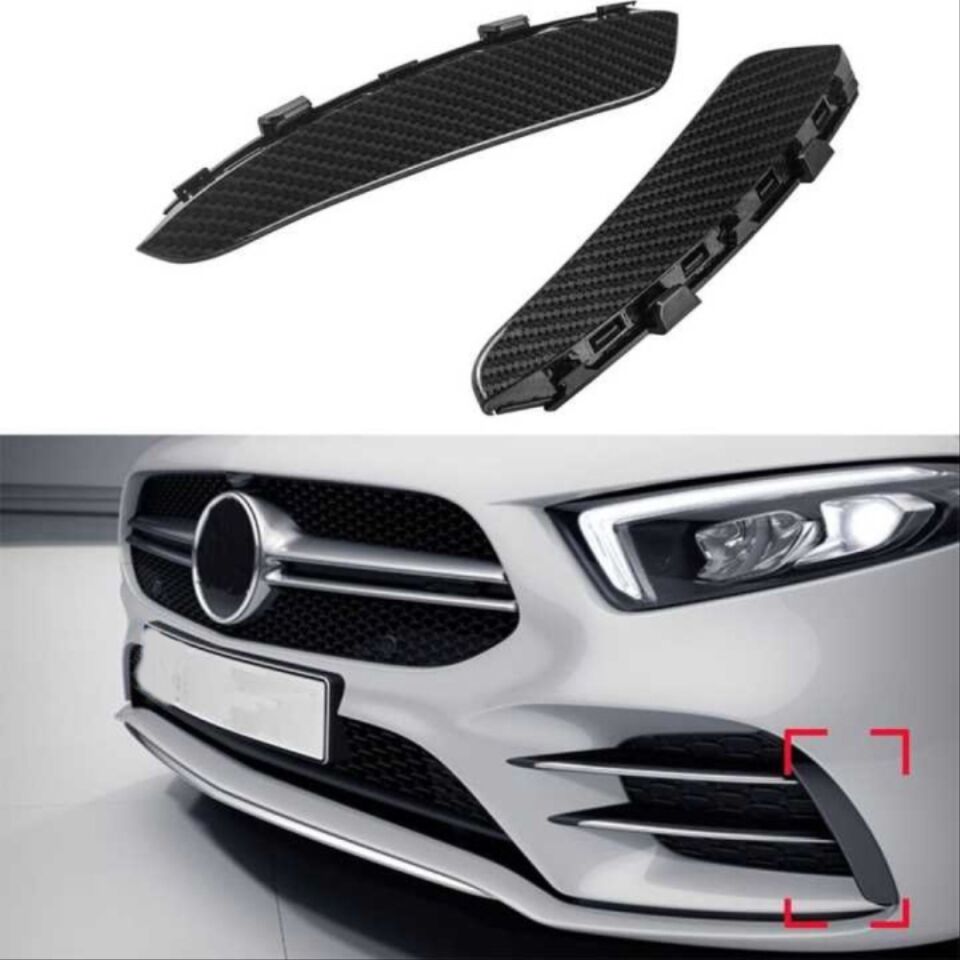 Mercedes-Benz A Serisi W177 2019 Sonrası Ön Tampon Yan Bıçakları 2 Parça Karbon
