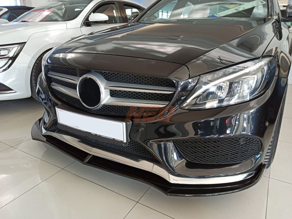 Mercedes-Benz C Serisi W205 Makyajsız Brabus Ön Lip Seti Piano Black