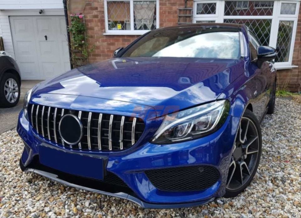 Mercedes-Benz C Serisi W205 Makyajlı GTR Stil Panjur Krom