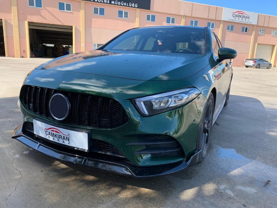 Mercedes-Benz A Serisi W177 Standart/Progressive 2018+ Ön Tampon Lip Spoyler (Piano Black)