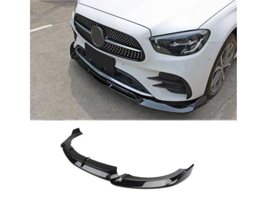 Mercedes-Benz E Serisi W213 2020+ Makyajlı AMG Line Ön Tampon Lip Spoyler (Piano Black)