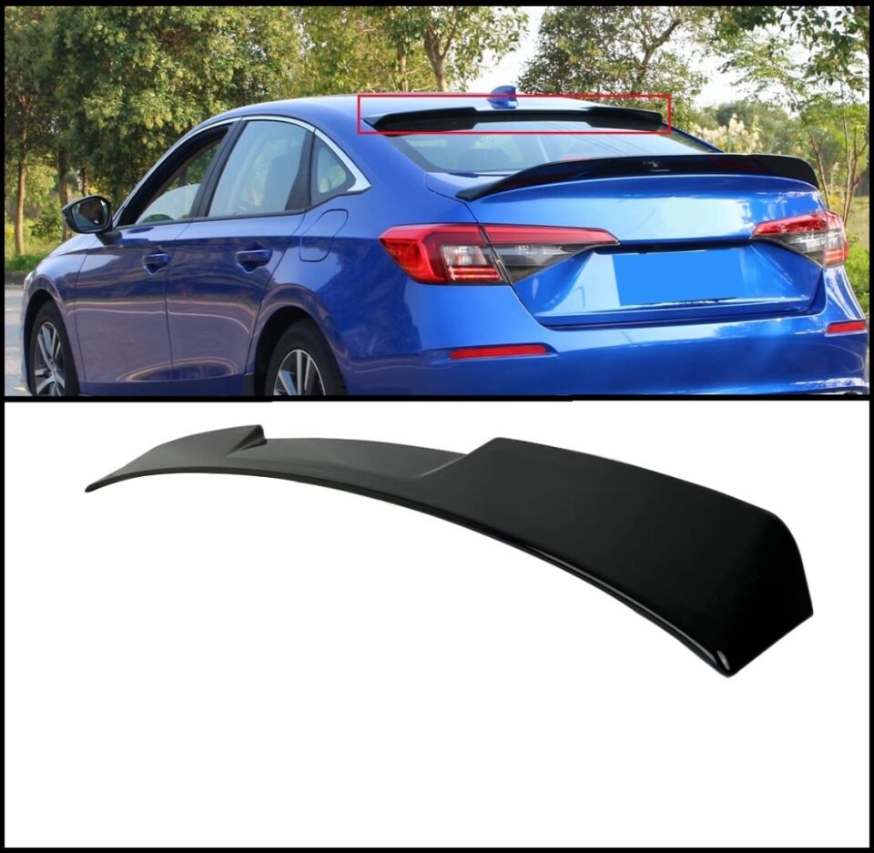 Honda Civic FE Sedan (22+) RS Arka Cam Üstü Spoiler Piano Black