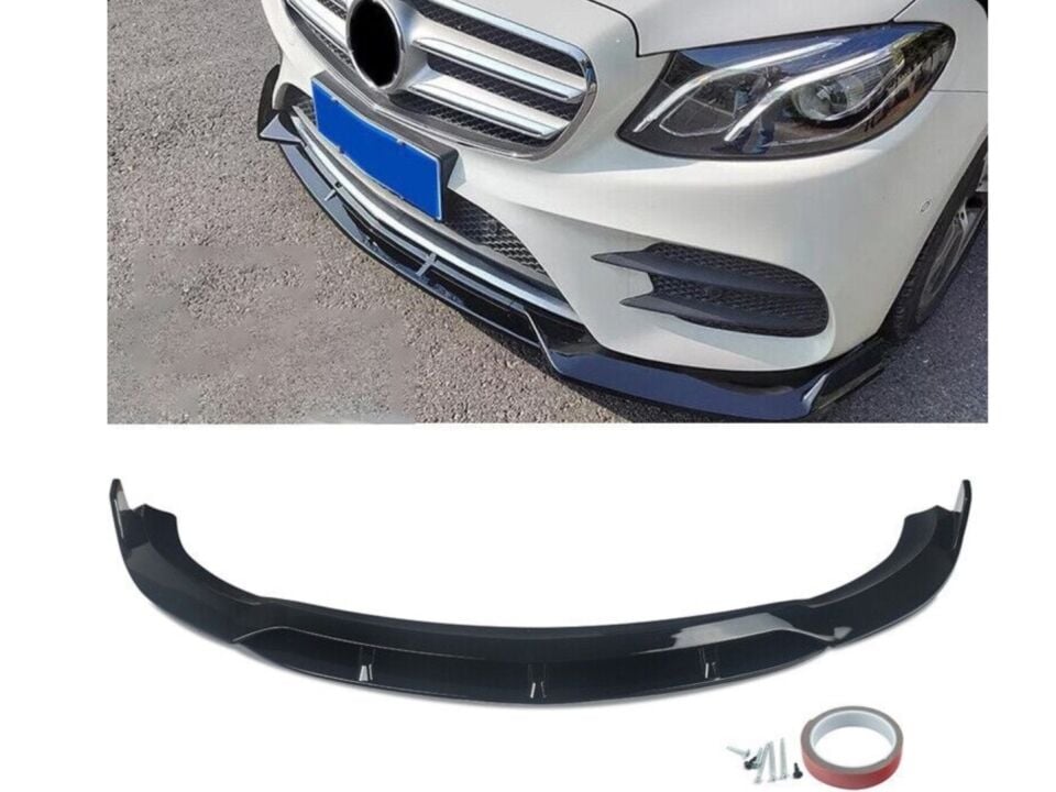 Mercedes E Serisi W213 Ön Lip Eklentisi Piano Black (AMG Paket İçin)