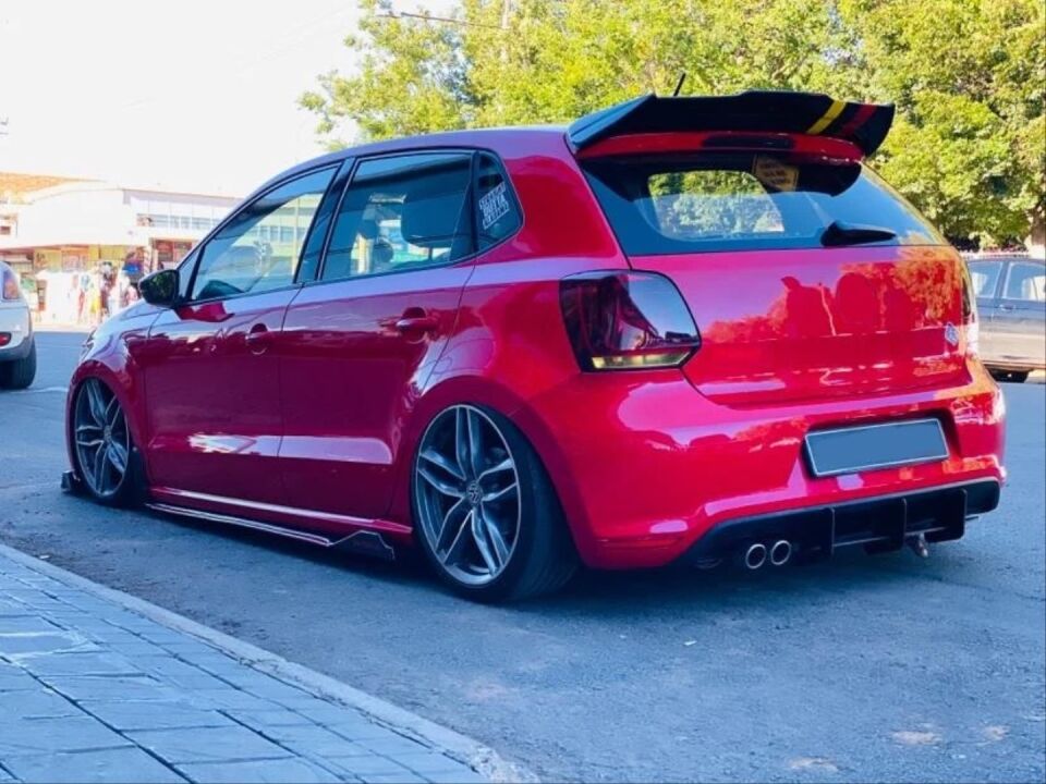 Volkswagen Polo 6R/6C 2009-2017 Yarasa Cam Yanı Spoyler Seti (Piano Black)
