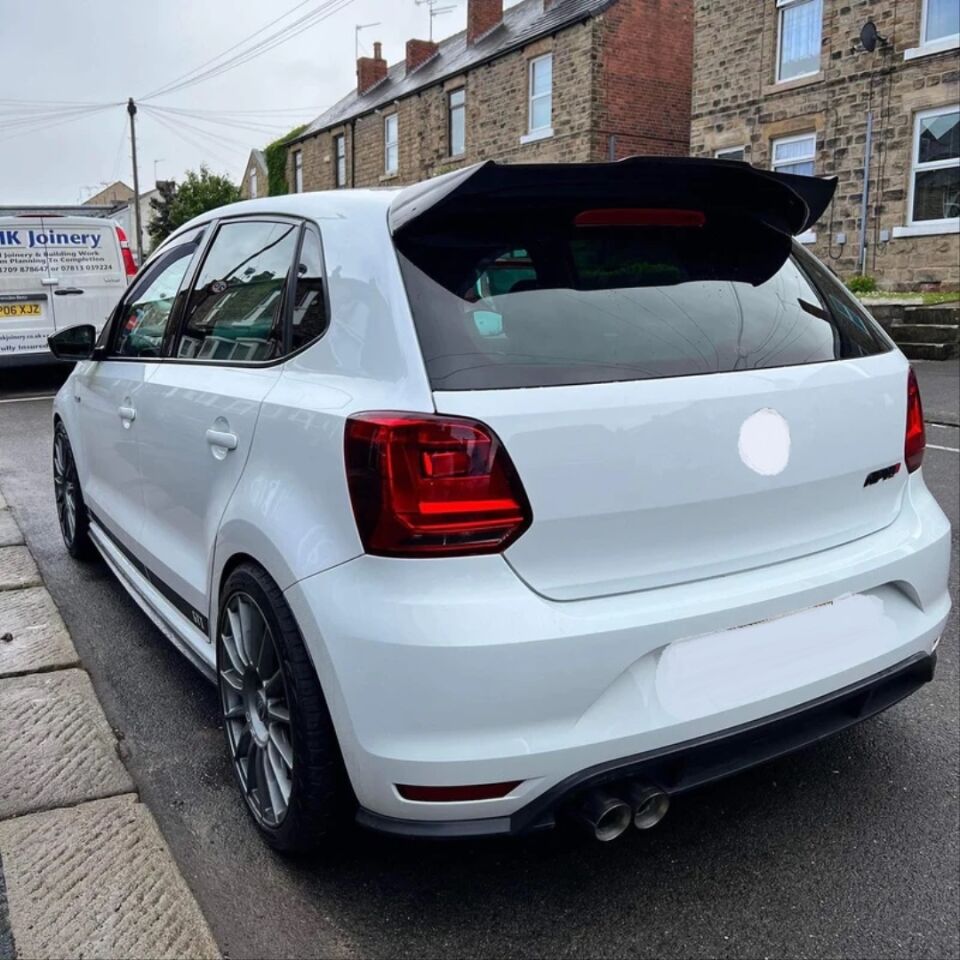 Volkswagen Polo 6R/6C 2009-2017 Yarasa Cam Yanı Spoyler Seti (Piano Black)