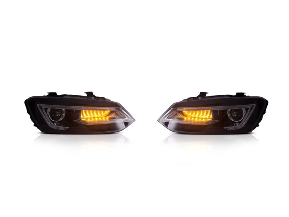 Volkswagen Polo 6C 2014-2017 Makyajlı Kasa Audi Kayar Sinyalli LED Far Seti