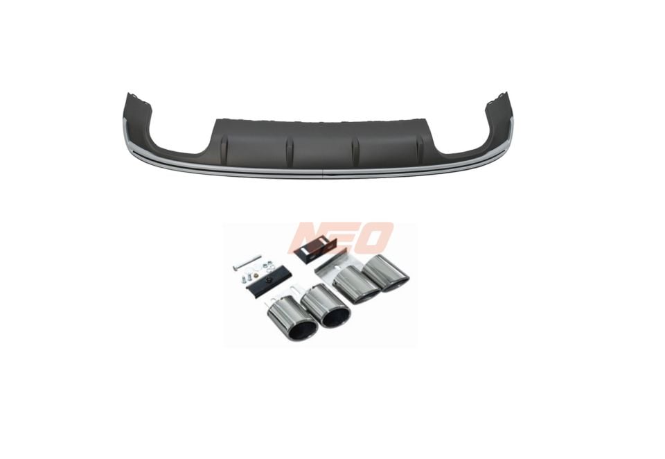 Audi A3 Sedan 8V Standart 2013-2016 S3 Arka Difüzör ve Egzoz Ucu Seti