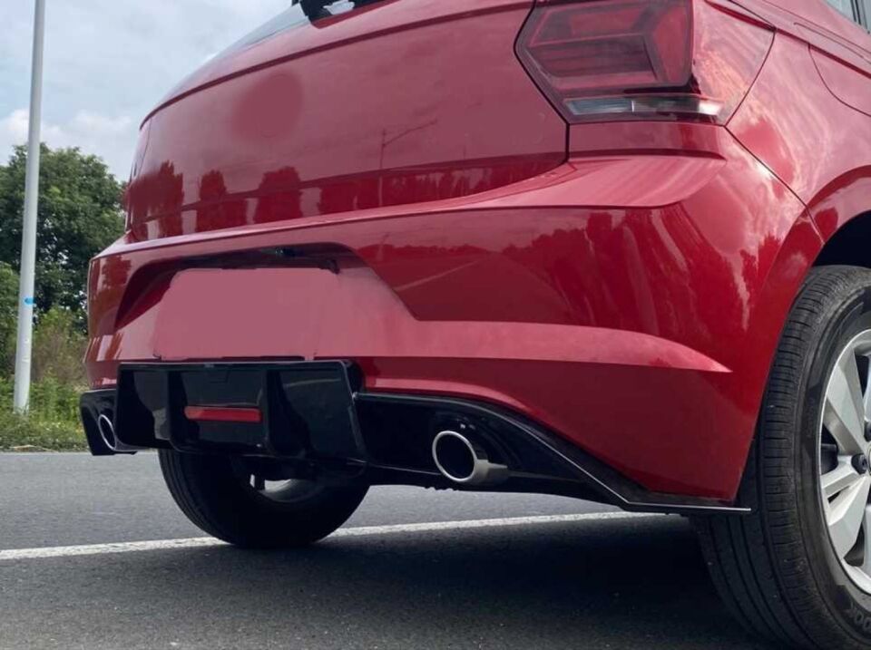 VW Polo AW GTI Arka Difüzör ve Egzoz Ucu Seti Piano Black