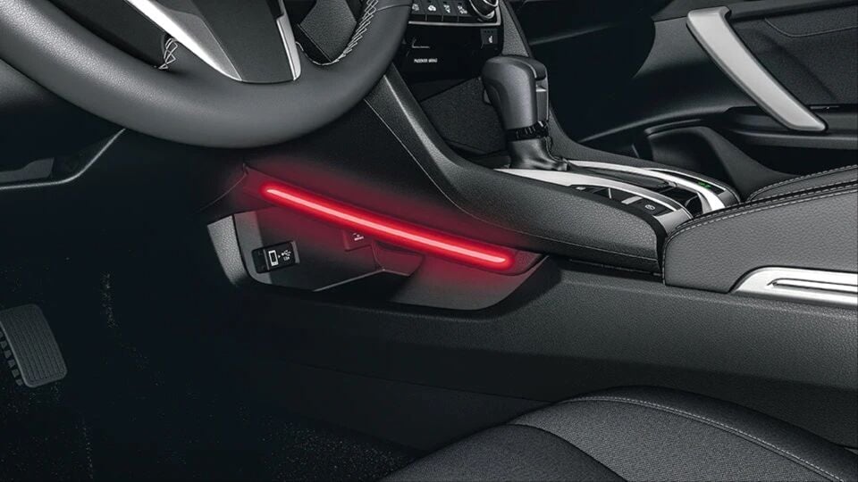Honda Civic FC5/FK7 2016-2021 Kırmızı Vites Konsolu Ambiyans Aydınlatma Seti
