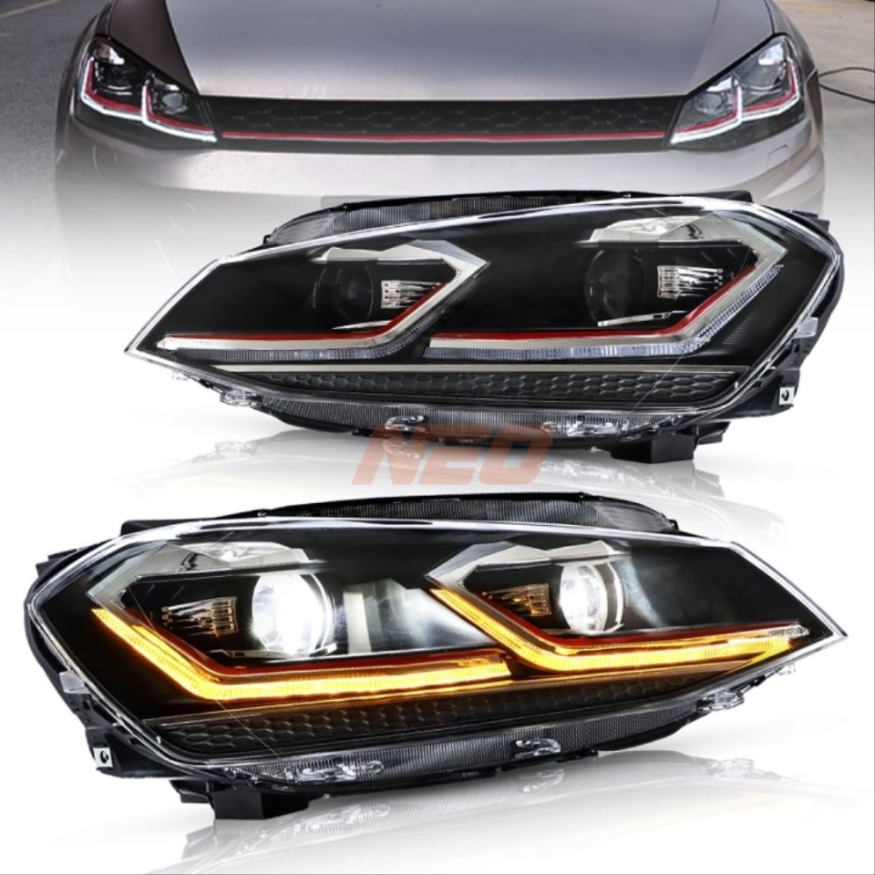 VW Golf 7.5 GTI J-LED Far Seti Kırmızı (Halojen Uyumlu)
