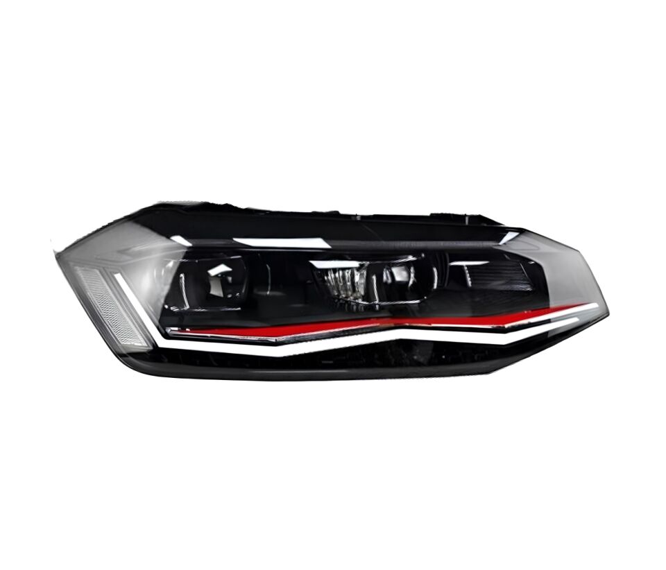 VW Polo AW GTI Kırmızı Şeritli LED Far Seti (2018-2021)