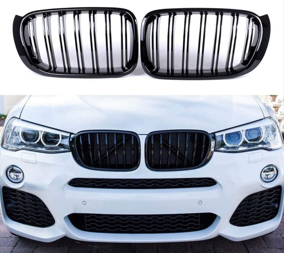BMW X3 F25 Çift Çizgi  M Panjur Böbrek- Piano Black (2014-2018)