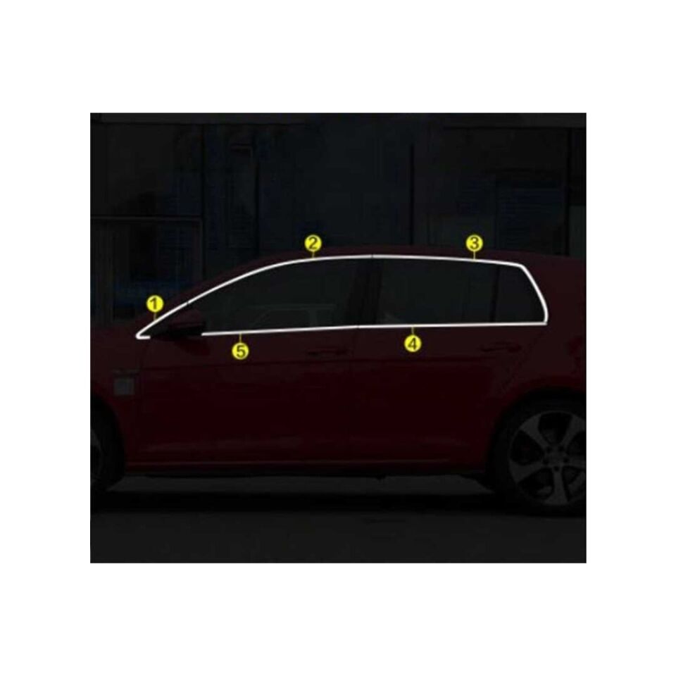 VW Golf 7 & 7.5 Krom Cam Çerçevesi Seti (5 Kapı)