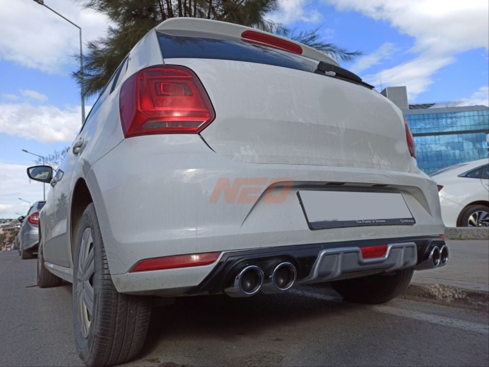 Volkswagen Polo 6C (14-17) GTI Arka Difüzör Seti Gümüş