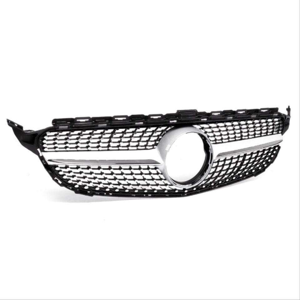 Mercedes W205 C Serisi Diamond Ön Panjur Krom Gri