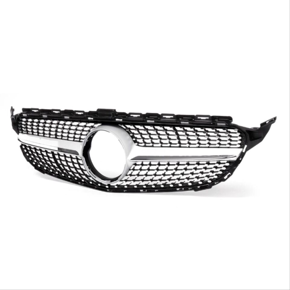 Mercedes W205 C Serisi Diamond Ön Panjur Krom Gri