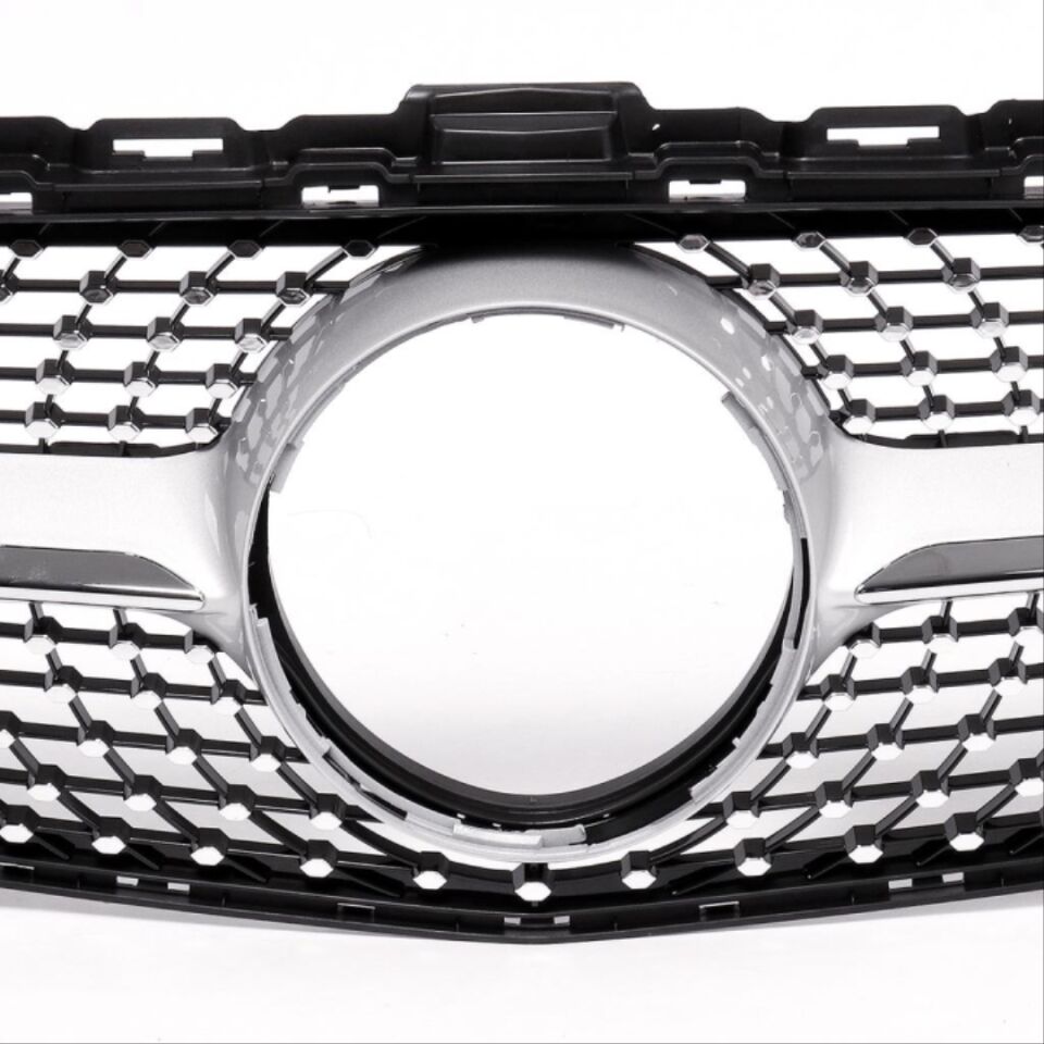 Mercedes W205 C Serisi Diamond Ön Panjur Krom Gri