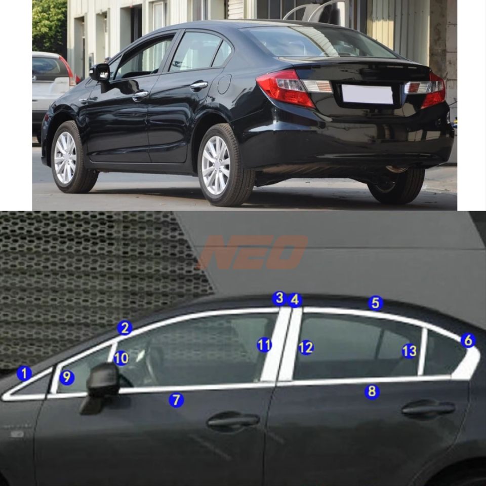 CIVIC FB7 2012-2015 IÇIN UYUMLU CAM ÇITASI NIKELAJ TAM TUR