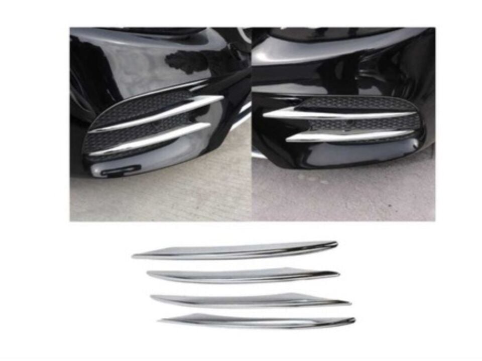Mercedes-Benz C Serisi W205 AMG Line 2019+ Ön Tampon Sis Kaşı Seti Krom (4 Parça)