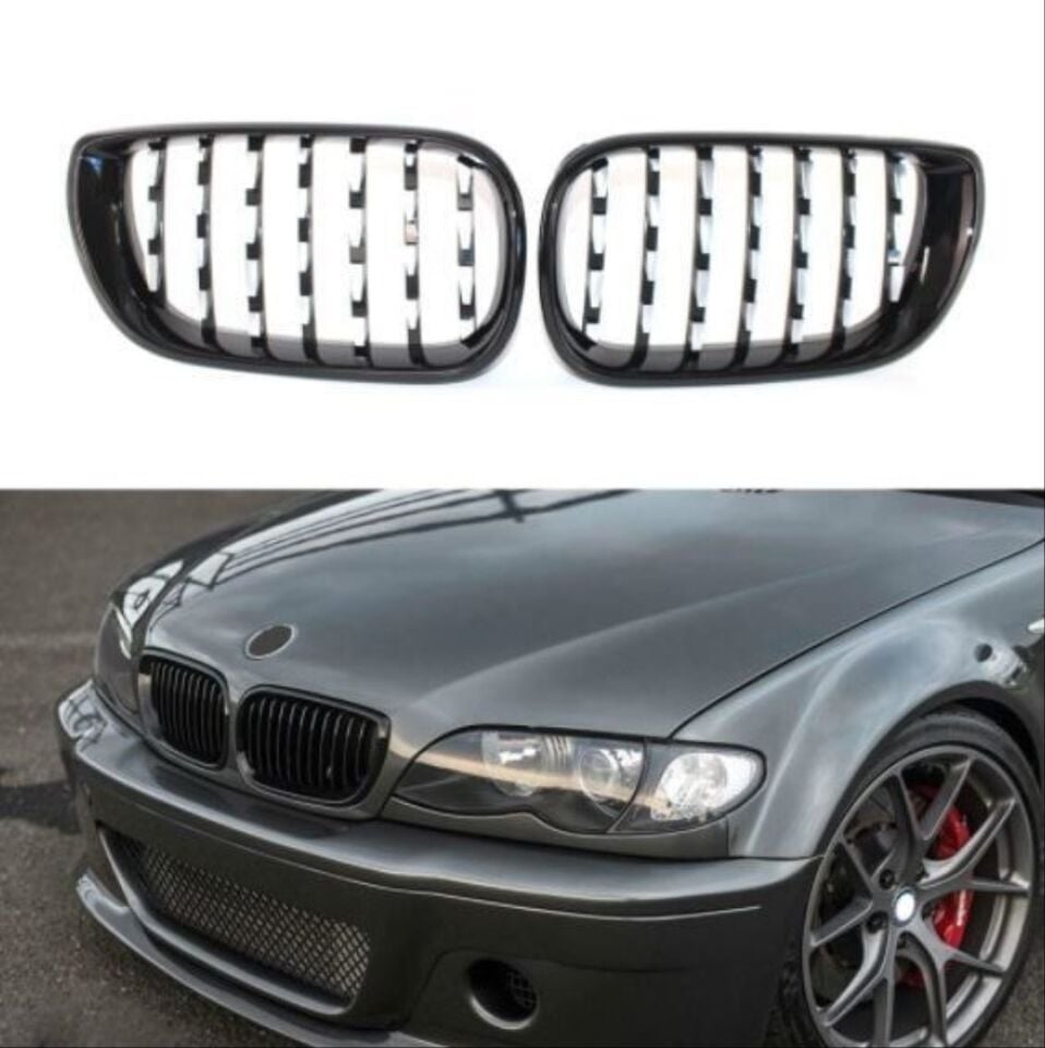 BMW 3 Serisi E46 Diamond Panjur/Böbrek Piano Black Çerçeve