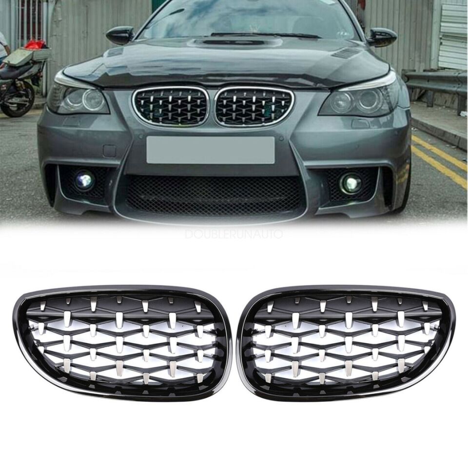 BMW 5 Serisi E60 Diamond Panjur (Böbrek) Krom Çerçeve (2004-2009)