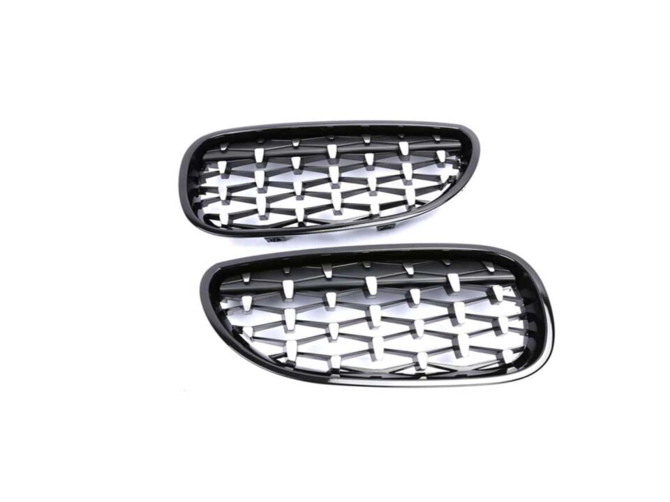 BMW 5 Serisi E60 Diamond Panjur / Böbrek Piano Black Çerçeve