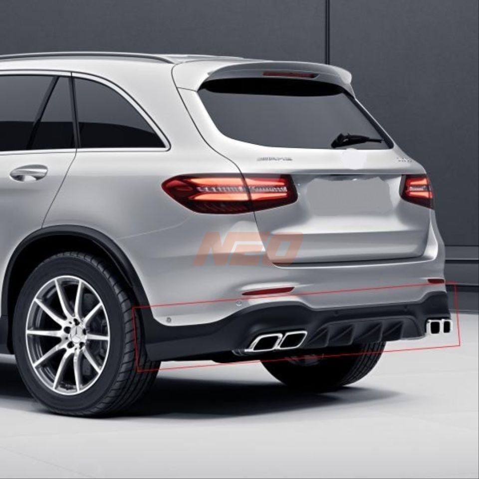Mercedes GLC X253 GLC63 AMG Difüzör ve Egzoz Ucu Seti (AMG Paket İçin)