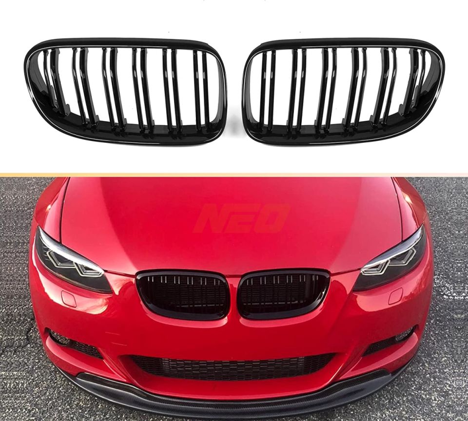 BMW 3 Serisi E92 LCI Çift Çizgi M3 Panjur / Böbrek -  Piano Black (2010-2013)