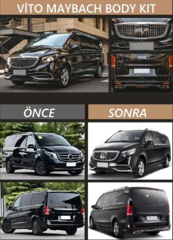 Mercedes Vito W447 (16-23) için V-Class Maybach Tampon ve Panjur Seti