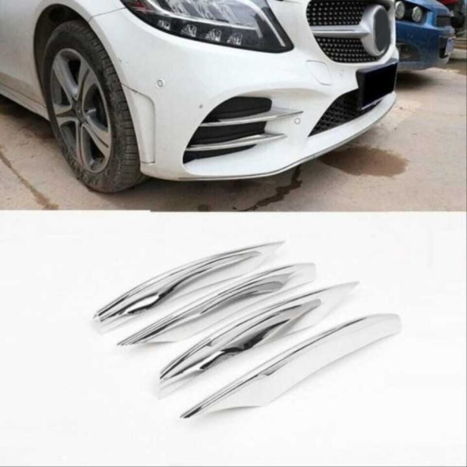 Mercedes W205 C Serisi AMG Ön Tampon Sis Kaşı Krom 4 Parça