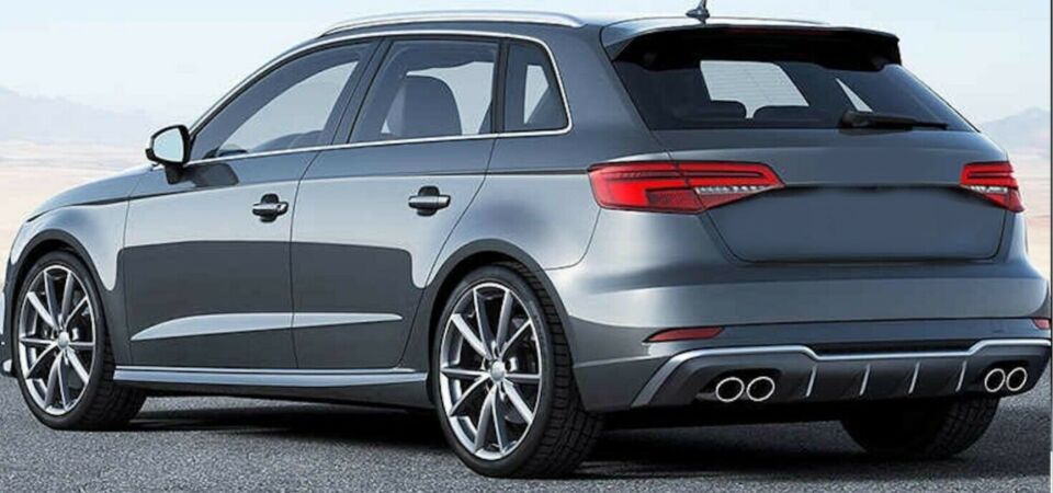 Audi A3 Sportback 8V Standart 2017-2020 S3 Arka Difüzör ve Egzoz Ucu Seti
