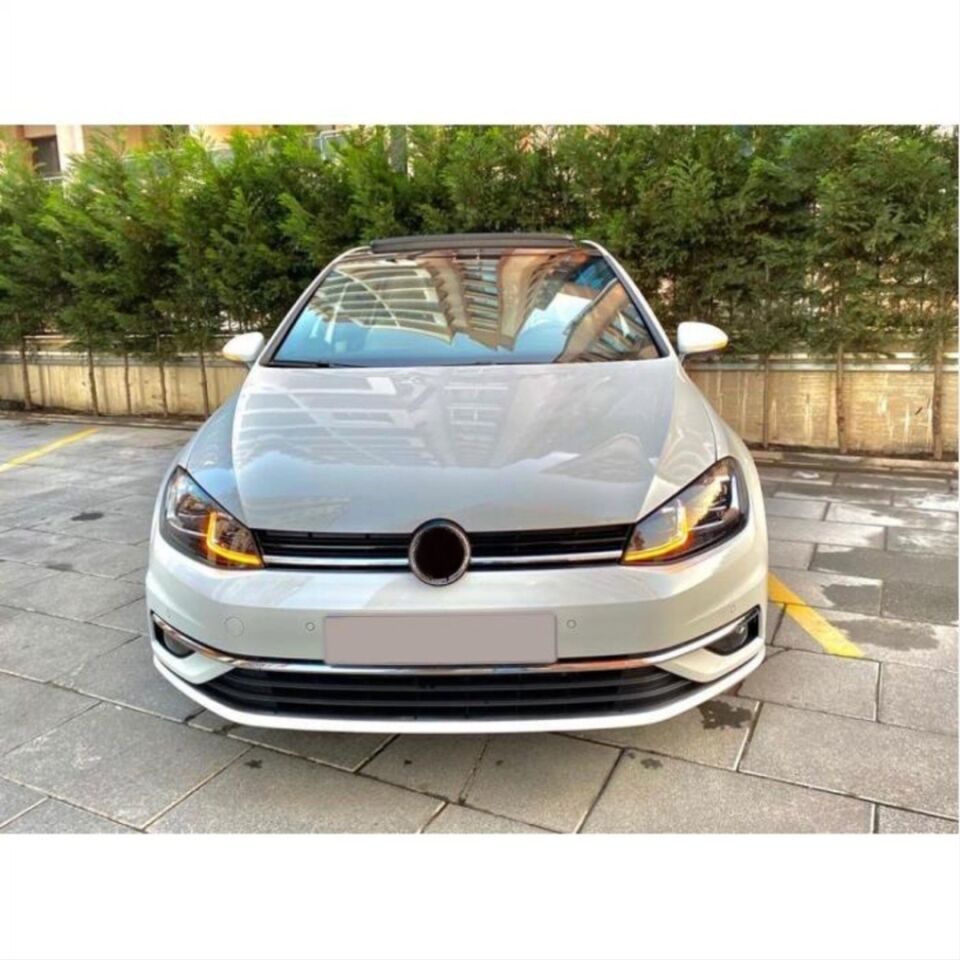 Volkswagen Golf 7.5 (Mk7.5) Çift J LED'li Gümüş Şeritli Far Seti